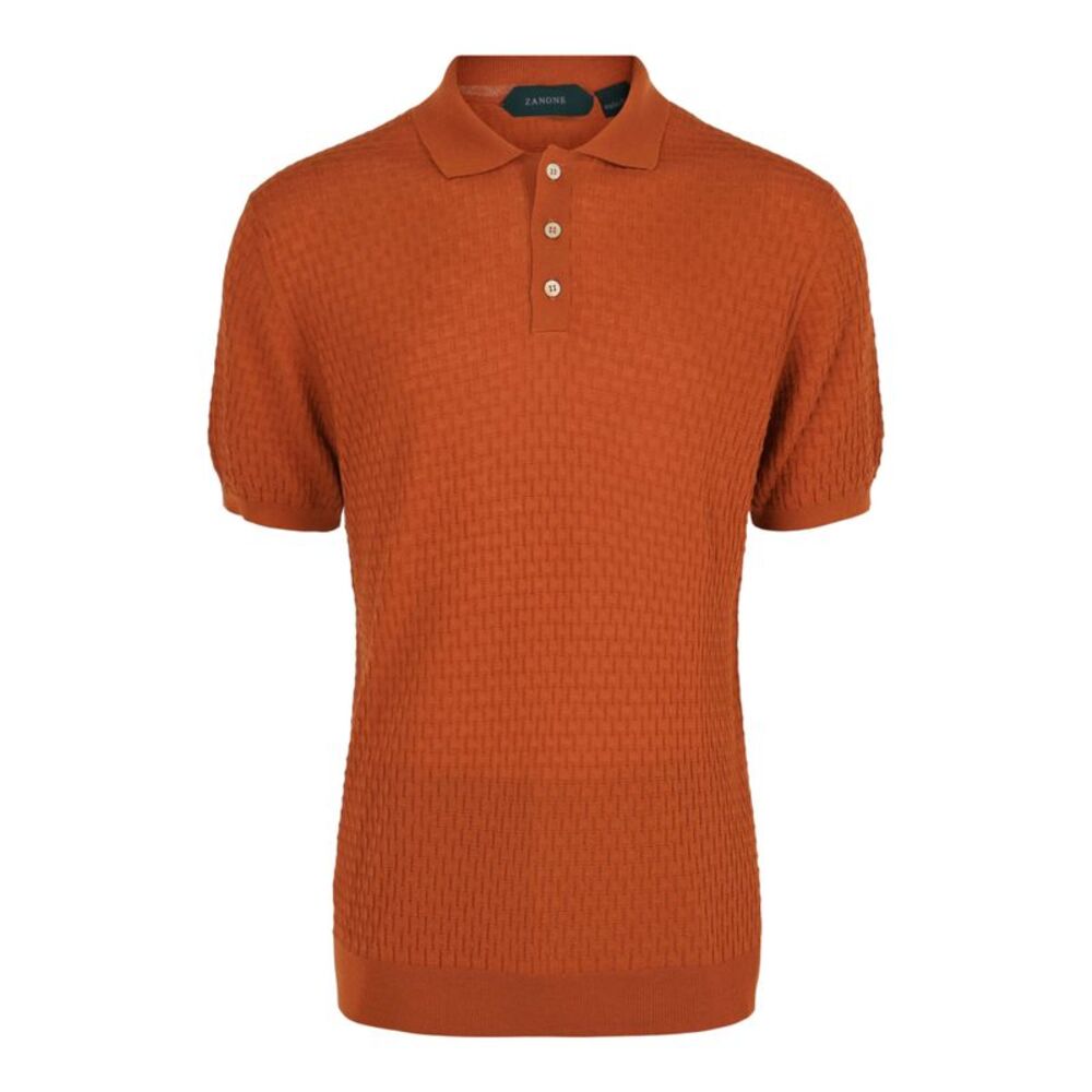 Slowear Zanone Cotton Polo Orange Mens